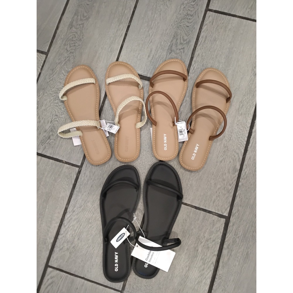 Old Navy Women's Flip Flop Sandals Casual Slip On Comfort Bundle of 3- sz 8 1/2